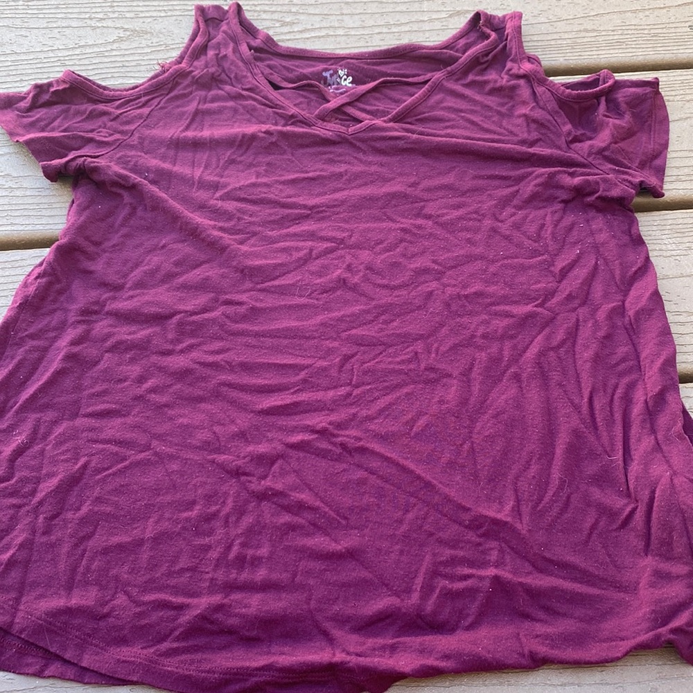 Maroon shirt from justice.